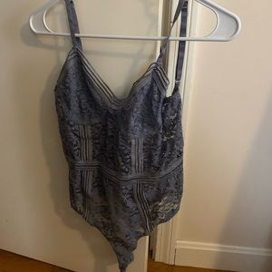 Lulus, blue bodysuit, size 2